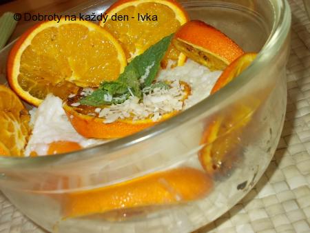 Rýžový pudink s mandlemi a pomeranči